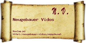 Neugebauer Vidos névjegykártya